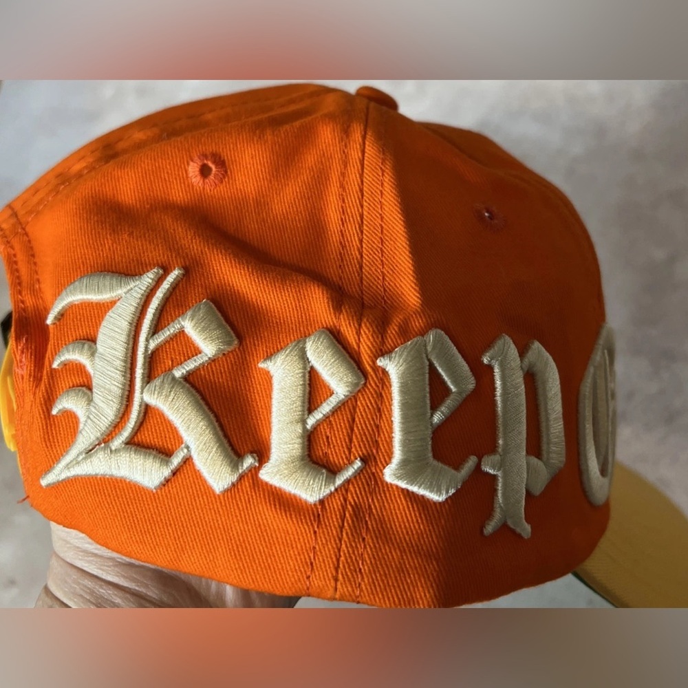 Orange and Yellow Embroidered Baseball Cap